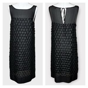 Leifsdottir Black Textured Midi Dress